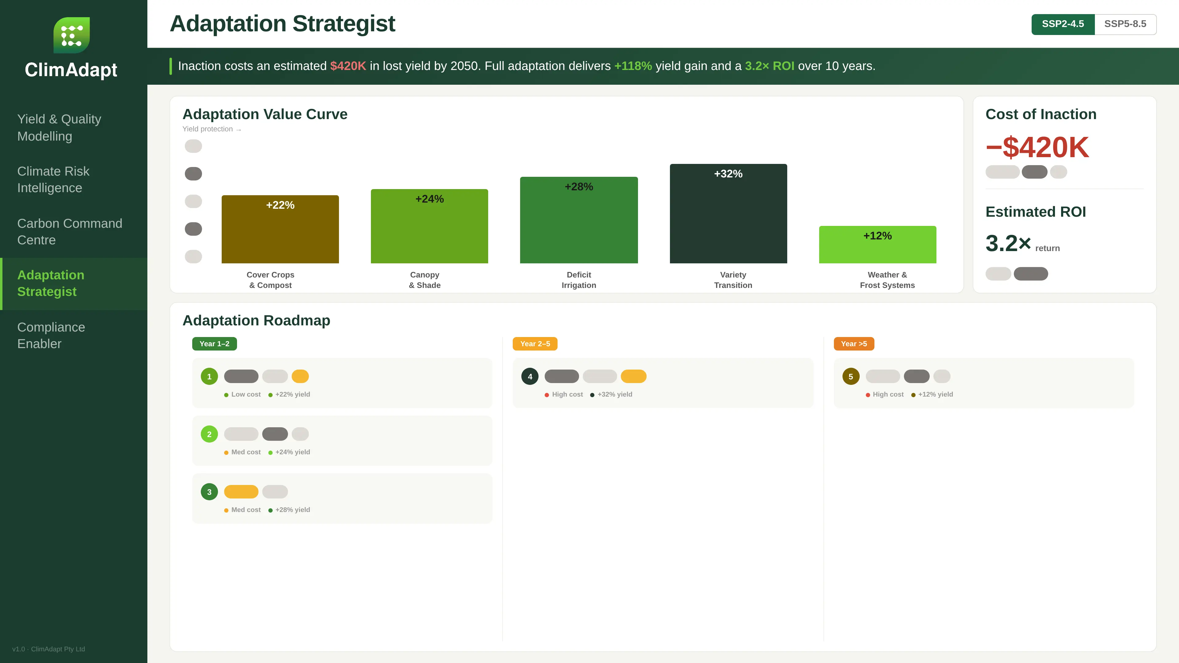 Adaptation Strategist interface